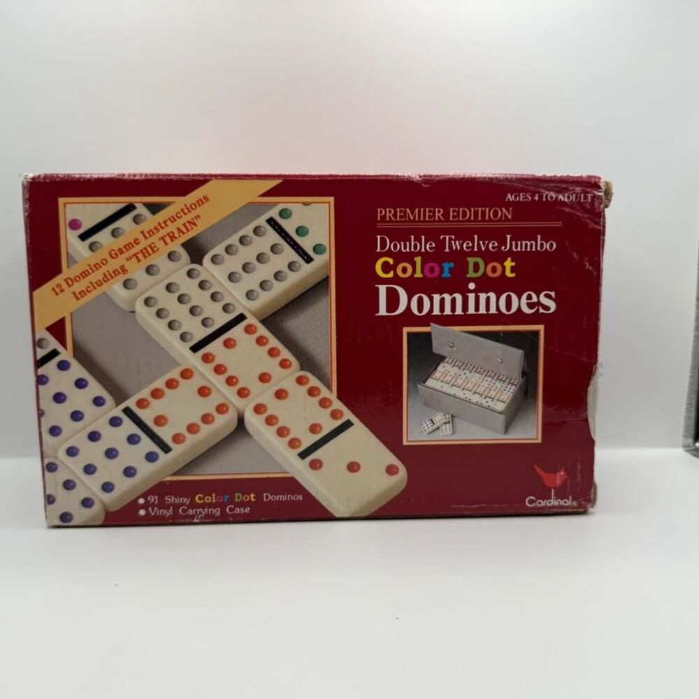 Cardinal Premier Edition Double Twelve Jumbo Color Dot Dominoes Set